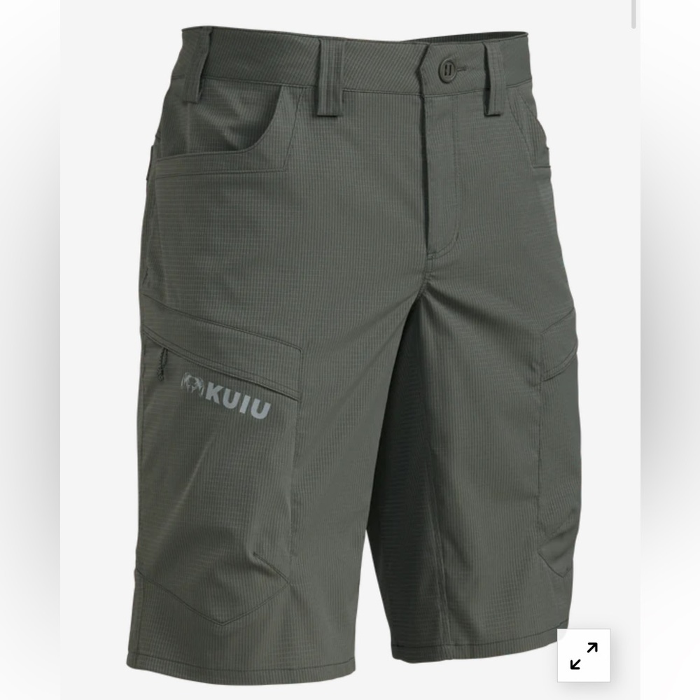 Kuiu, men’s Tiburon 13” shorts in color stone, size 32. NWT Original price $99.